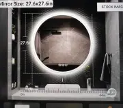 starlead round LED bathroom mirror 28”, Bluetooth, backlit 3 lights, memory