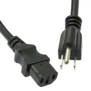 1.5Ft Computer Power Cord 5-15P to C-13 Black / SVT 18/3