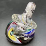 Hand Blown Art Glass Swirl Spinning Top