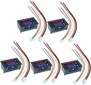 TIDTALEO 5Pcs Dc Digital Voltmeter Ammeter Panel with Dual Color Display for Car Rv Solar Panel and Battery Monitoring Reverse Connection Protection