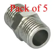 Hexagonal Nipple Straight R1/8-R1/8 BSP nickel-plated brass