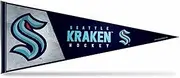 Rico Industries NHL Hockey Seattle Kraken Primary 12" x 30" Felt Wall Décor Pennant - Great for Home/Bed Room/Man Cave Décor