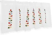 Floral Short Sheer Curtain Flower Print Vine Embroidery for Kitchen Cafe Bathroom Cabinet Valance Easy Maintenance Fresh Air