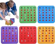 Bingo Board Cards,5-Pieces Bingo Cards with Shutter Sliders - Fun Logic Thinking Game for Home Office Gatherings Travel Camping Supplies
