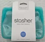 Stasher Stand Up Mini Bag (Aqua) Silicone Reusable Freezer Bags For Travel and