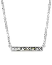 Samuel B. 18K & Silver 0.45 ct. tw. White Topaz Bar Necklace