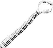 [TINEASUR] Piano Key Necktie Fashionable Music Tie Black White Perfect for Festival Party and Stage Performance