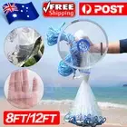 Durable Fishing Cast Net Bait Easy Throw Hand Cast Strong Tire Trap Line 8/12ft