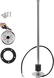 X AUTOHAUX Fuel Sending Unit and Gauge Kit Boat Fuel Sending Unit Marine Fuel Sender Unit Metal 15.75" 1 Set Silver Tone Black White 0-190 Ohm