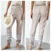 ANTHROPOLOGIE Ollarie Women’s XS High Waist Leopard Print Trouser Pullon Pants