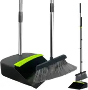 BYUNER Broom Dustpan Set Upright Broom Dustpan Folding Broom with Long Handle...