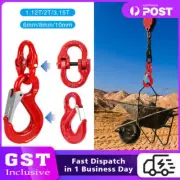 2x 6mm/8/10mm Hammerlock Eye Sling Hook Safety Chain Caravan Trailer Connector