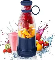 [Hoquare] Portable Blender, 350ml Electric Mini Juice Maker, Personal Fruit Mixer with USB, Powerful Mini Blender for Fruits, Shakes, Smoothie, Perfect for Home, Office, School, Outdoors (Blue)