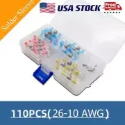 110Pcs New Solder Sea Sleeve Heat Shrink Terminals Wire Butt Splice Connector