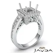 Diamond Engagement 14k White Gold Princess Semi Mount Halo Filigree Ring 1 Carat