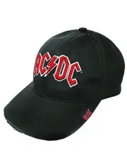 AC/DC classic Red Band Logo Strapback Baseball Cap Black One Size