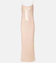 [The New Arrivals Ilkyaz Ozel] The New Arrivals Ilkyaz Ozel Sequined gown AU 14 neutrals