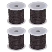 4 Rolls Nylon String Cord 45 Yards 0.4mm Nylon Cord Beading Satin String, Coffee