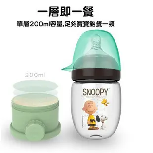 SNOOPY史努比 嬰兒便攜式大容量奶粉分裝盒 分隔盒 分裝盒 奶粉盒（兩色可選）