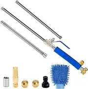Hbaushun High Pressure Power Washer Wand, Hydro Jet Water Wand Pressure Sprayer,Flexible Garden Watering with 3 Nozzle Universal Hose End,for Car Pet Window Patio Gutter Cleaning Blue