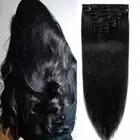 Clip In Remy Real Hair Extensions 100% Human Hair Full Head Weft Ombre Highlight