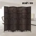 ZUNI 6 Panel Room Divider Privacy Screen Partition Foldable Brown