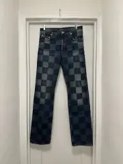 Balenciaga Fall 2019 Mens Runway Checkerboard Paris Fit Sharpie Ombre Jeans