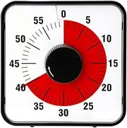 60-Minute Visual Countdown Timer for Kids and Adults, Classroom time Management Clock (Large, Black)