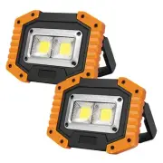 LED Work Light 2-Pack, 30W 1500LM Portable Rechargeable Flood Lights with Mag...