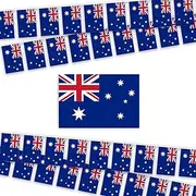 40Pcs Australian Bunting Flag, 33FT/10M Vivid Color Australia Flag for Australian Party Decorations, Tear-Resistant Australian Flags Banner for Outdoor Indoor Celebrate Australian Day