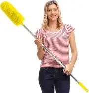 DELUX Microfiber Feather Duster Extendable Cobweb with 100 Yellow