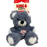 Kong Teddy Knots Bear Small Blue Squeaky Soft Plush Toss & Shake Dog Toy 7x6"