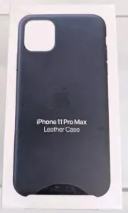 Genuine / Official Apple Leather Case For iPhone 11 Pro Max - Midnight Blue