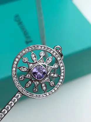 現貨精品代購 Tiffany&CO.蒂芙尼 項鍊 純銀項鍊 水晶項鍊 吊墜 飾品 首飾 附盒提袋 水鑽花朵鑰匙造型 可開發票