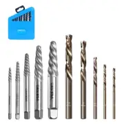 Screw Extractor and Left Hand Cobalt Drill Bit Set- Broken Bolt Remover HSS M...