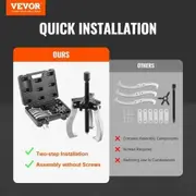 Gear Puller Set, 3" and 7" Puller Kit, 3 Jaw Gear Bearing Flywheel Pulley Removal Tool, 2 or 3 Reversible Jaws Wheel Puller, Vertically and Horizontally, External and Internal, 2-Piece