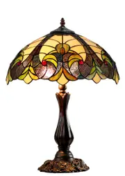 16" Large Amor Ivory Victorian Style Tiffany Table Lamp