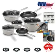 Premium Nonstick Cookware Set with Induction Compatibility - 10-Piece Collection