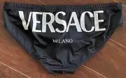 MEN'S VERSACE SIGNATURE SWIMSUIT IN BLACK (M) NEW WITH TAGS