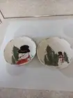 Set of 4 Eli & Ana Handmade Whimsy Santa 8 1/2" Salad / Dessert Plates 2 Designs