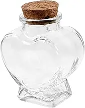 Heart Shaped Glass Wishing Bottle with Cork Craft Storage Jar for DIY Art Decoration Clear Glass Wedding Favors Lightweight and Design present for Collectors and Enthusiasts