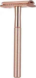 Snsowed Stainless Steel Double Edge Shaving Razor Safety Beard Razor Manual Mustache Removal Traditional Shaving Tool for Hotel Home Travel