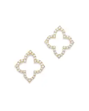 Bloomingdale's Fine Collection Diamond Clover Stud Earrings in 14K Yellow Gold, 0.20 tcw