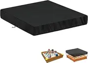 LAMUNI Sandpit Cover, Square Sandpit Cover, Waterproof Sandpit Covers, 420D Oxford Fabric, Sandbox Cover, Sandpit Tarpaulin with Drawstring and Elastic Band, 150 x 150 x 20 cm