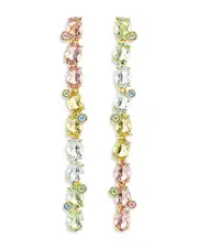 Swarovski Gema Mixed Cut Multicolor Crystal Asymmetrical Linear Drop Earrings