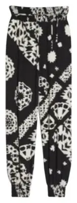 NWT ANTHROPOLOGIE ANIYA BALLOON JOGGERS PANTS - SIZE XS BLACK WHITE CREME