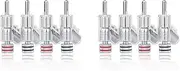 Binxind 8 Pcs HiFi Rhodium Plated Lockable Speaker Cable Banana Plug Connector Audio Amplifier Speaker Wire Connector