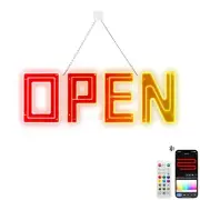 40" X 14" Open Sign Ultra Bright LED Large Open Sign Smart APP and Remote Con...