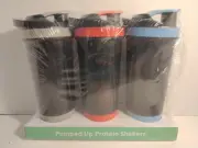 Vremi 3 Pack Protein Shaker Bottle Set 24 Oz Bottles w/ Blender Ball