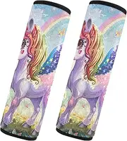 GAIREG Unicorn with Wings Rainbow Seat Belt Strap Cover Purse Strap Comfort Pad Seat Belt Covers for Adults